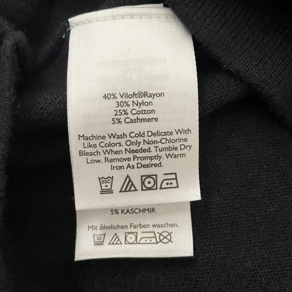 Eddie Bauer Sweater Mens Small Black Quarter Zip Pullover Cotton Cashmere Shirt